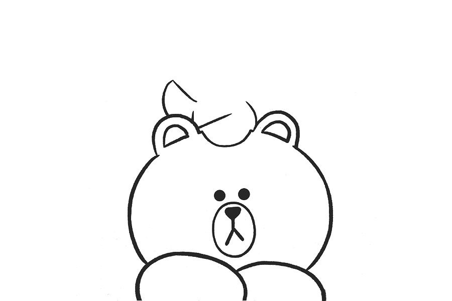 简单的轻松熊简笔画画法步骤