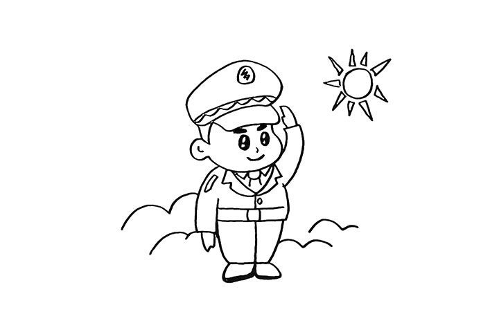 警察叔叔简笔画画法教程
