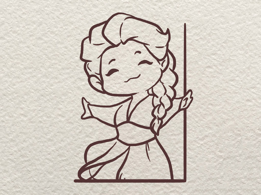 冰雪女王简笔画