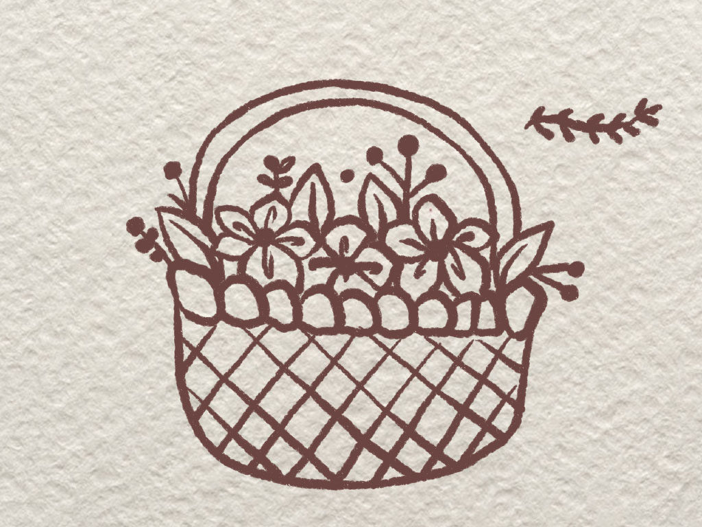 一篮鲜花简笔画画法步骤