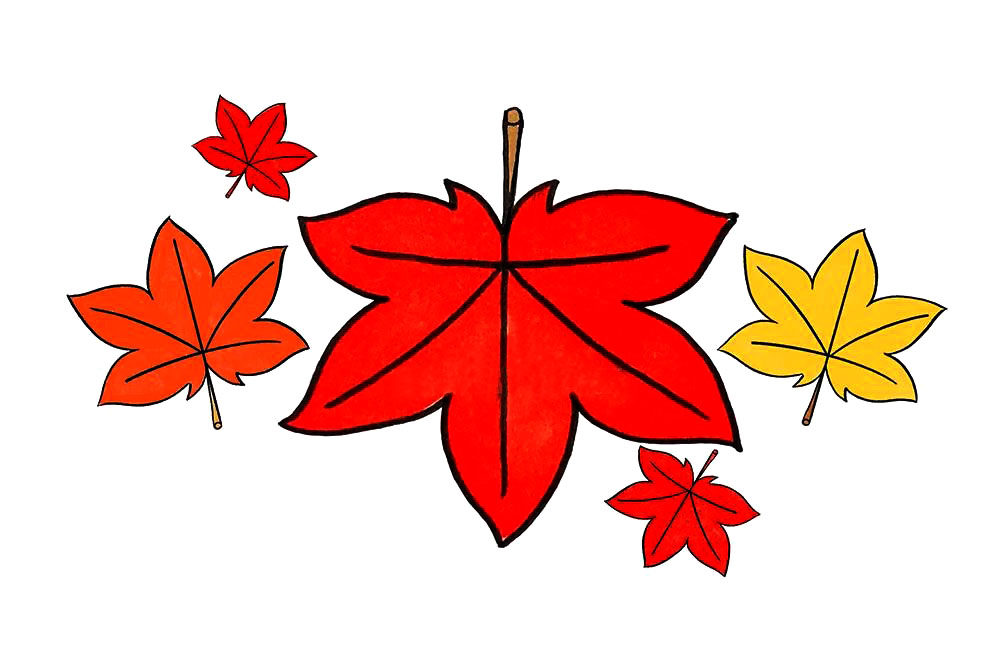 霜叶红于二月花 秋天的枫叶简笔画