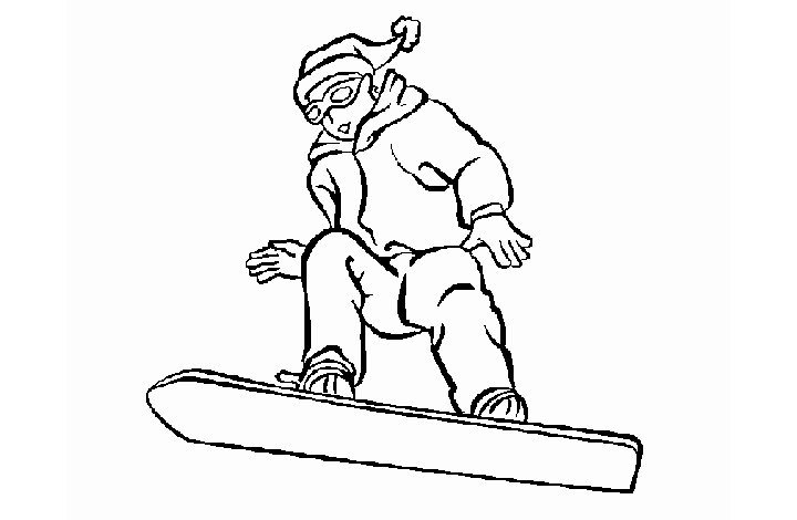 冬天滑雪运动简笔画图片