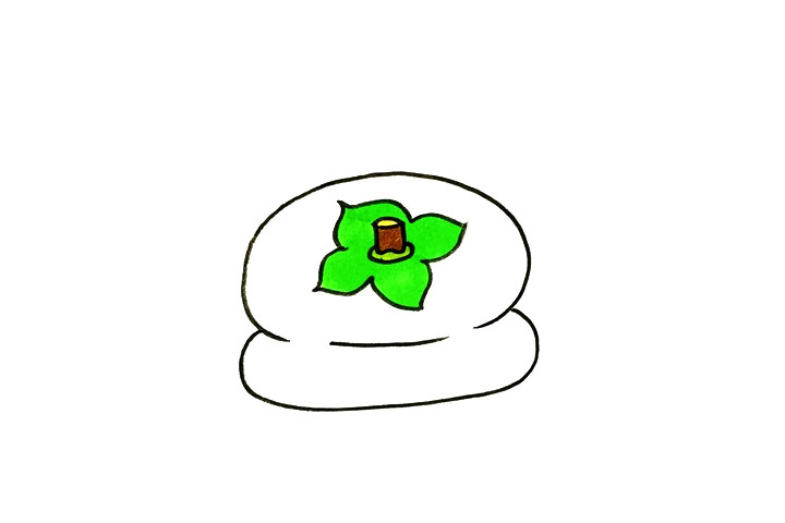 如何画柿子