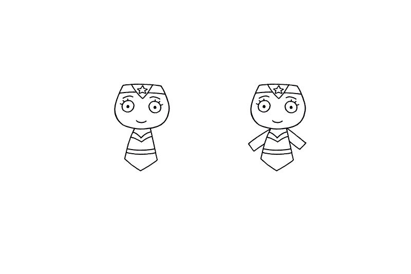 Q版神奇女侠简笔画画法步骤