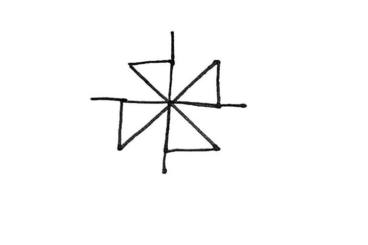 玩具风车简笔画画法步骤