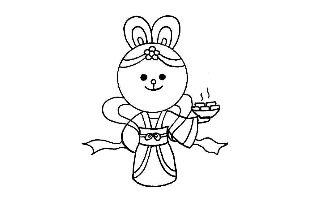 嫦娥版玉兔简笔画画法教程