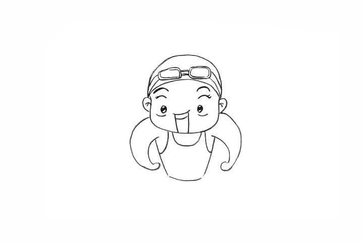 洪荒之力美少女傅园慧简笔画