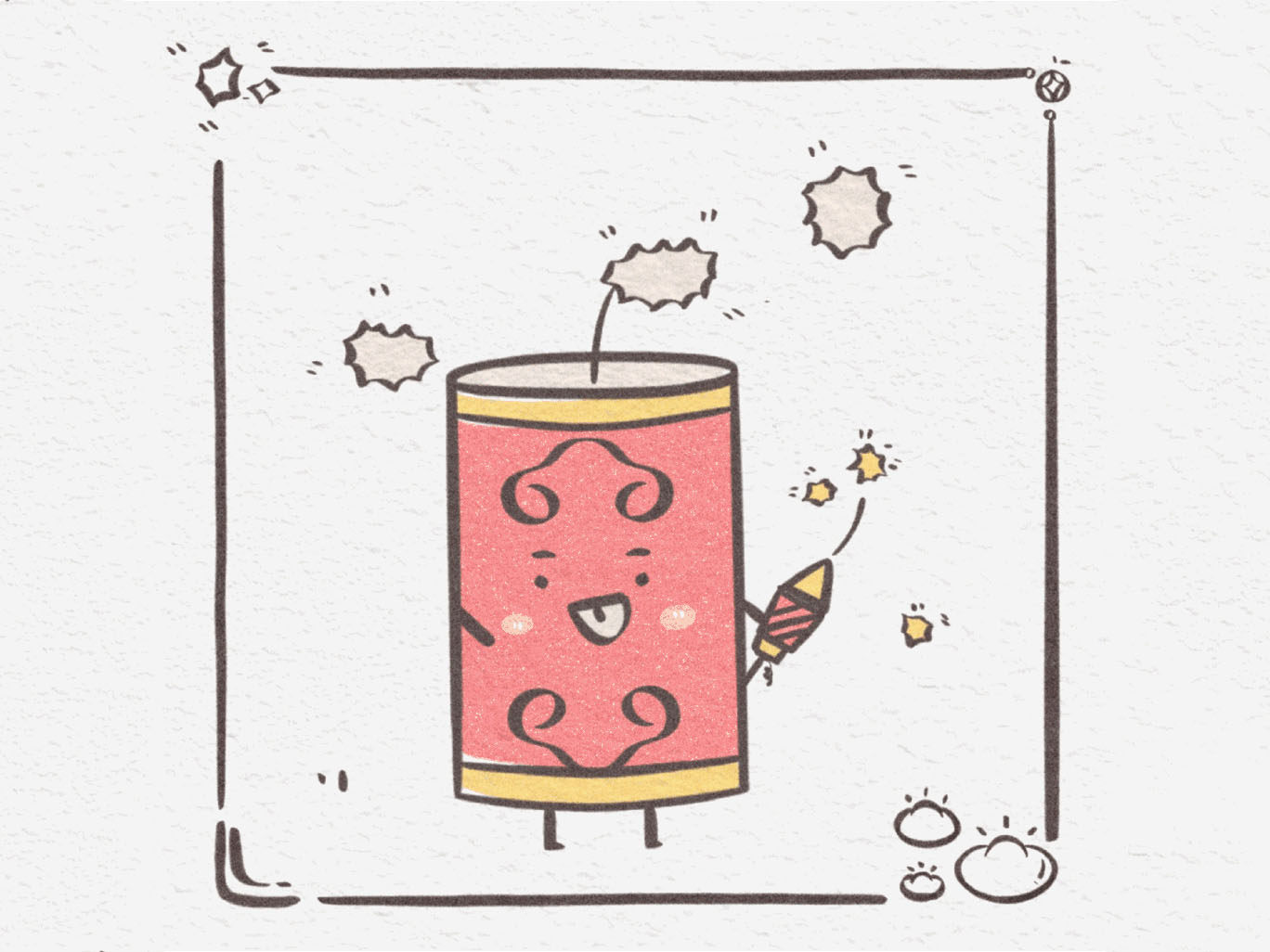 可爱的新年主题简笔画