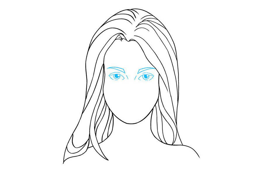 如何画美女头像