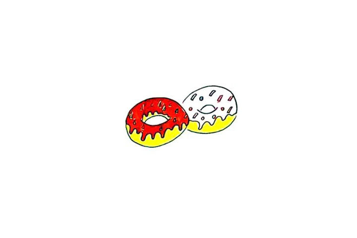 甜甜圈简笔画画法步骤