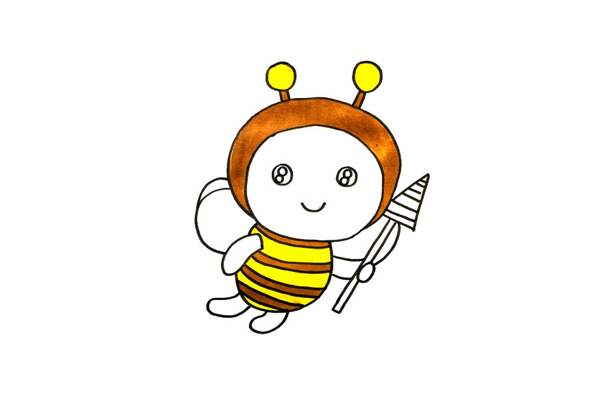 可爱的卡通小蜜蜂简笔画画法
