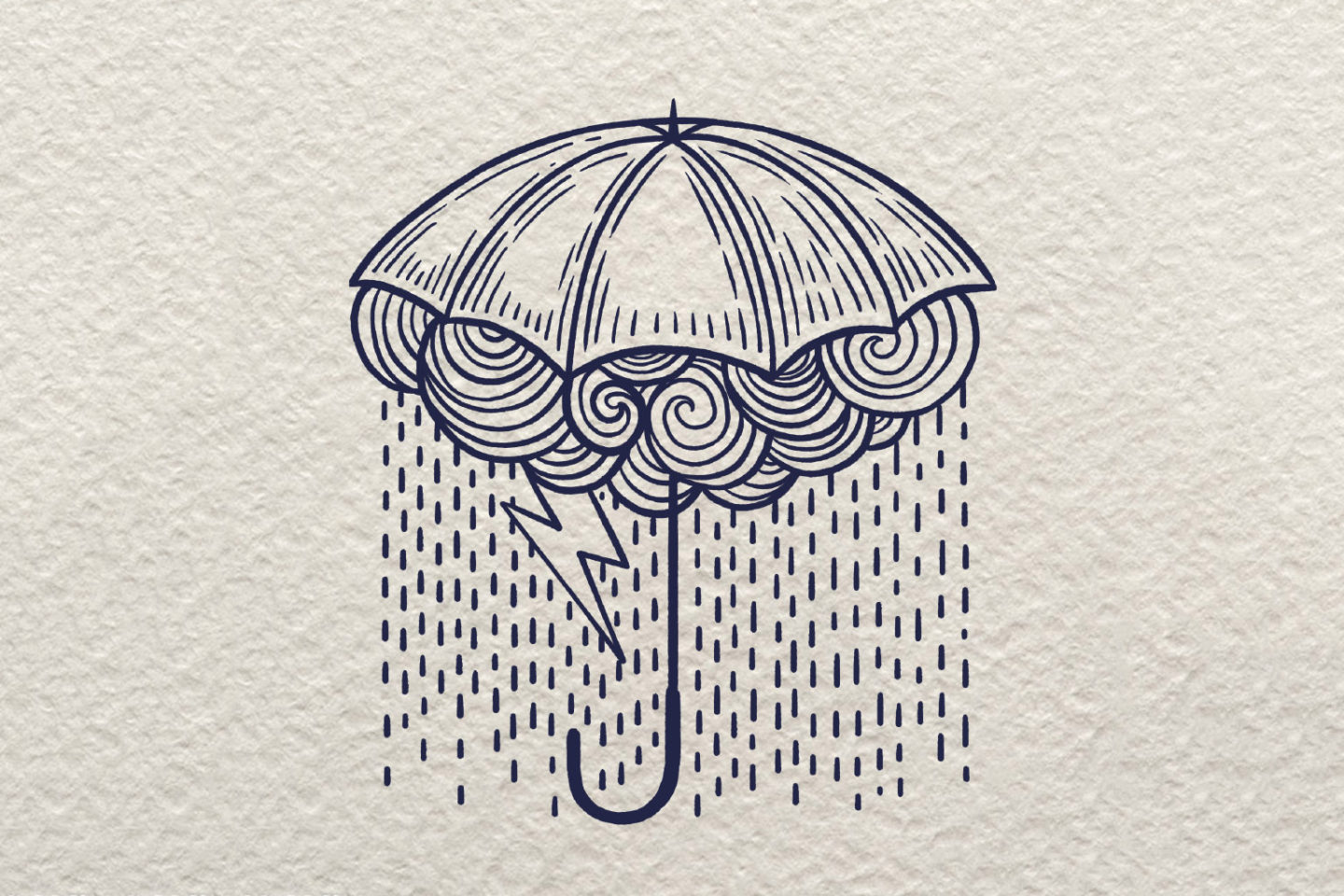 创意简笔画暴雨画法步骤