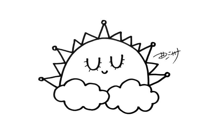 太阳宝宝简笔画画法步骤