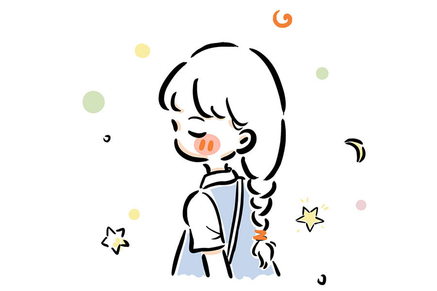 一组浪漫的少女回眸简笔画图片