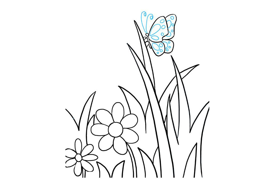 路边的野花怎么画