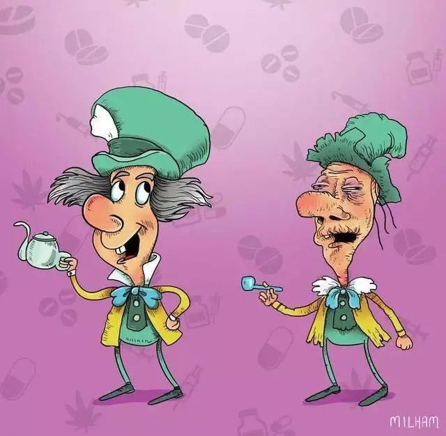 儿童版禁毒宣传画-当漫画人物碰上毒品后