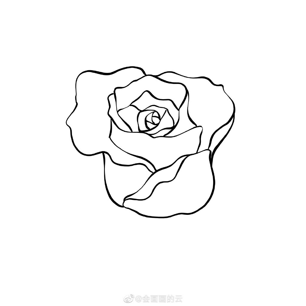 一学就会的简笔画 玫瑰花简笔画画法步骤