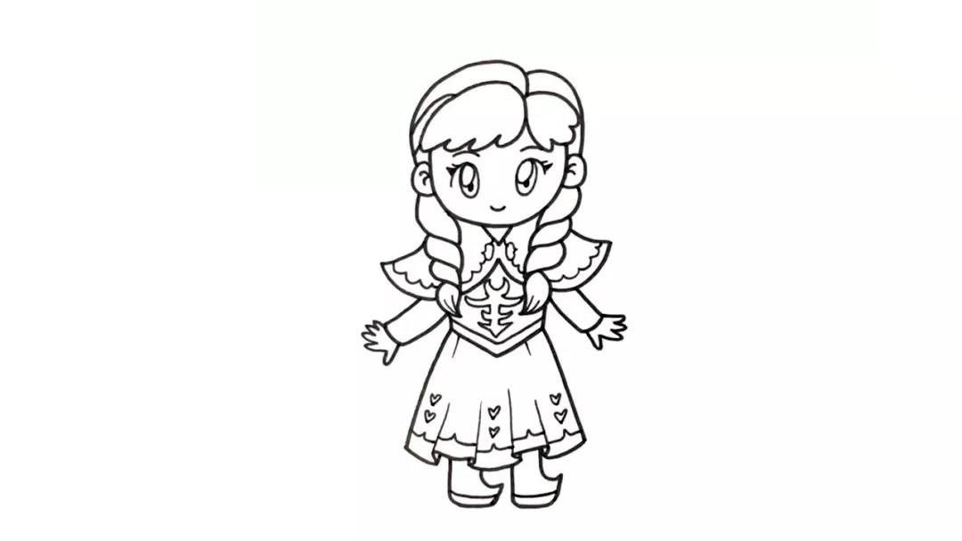 安娜公主简笔画怎么画