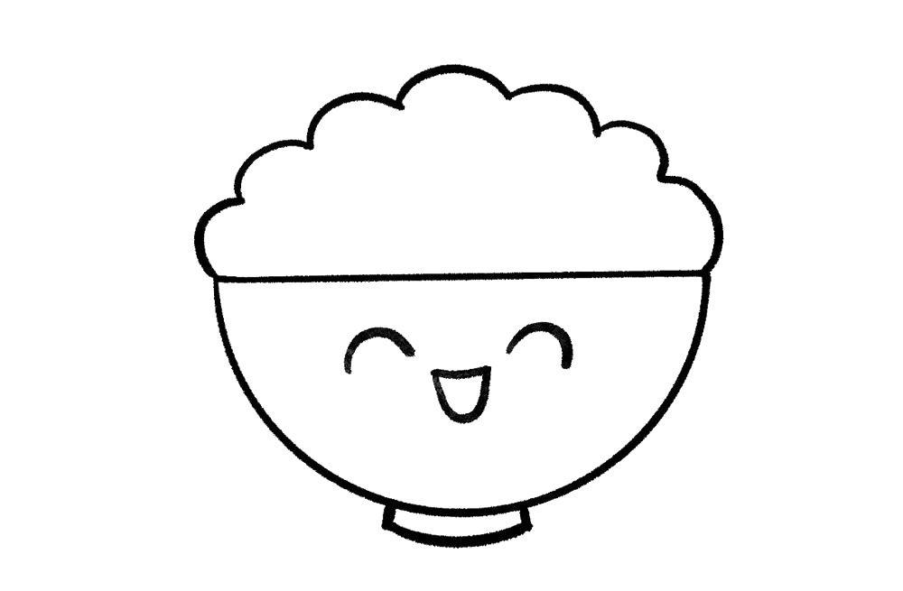 香喷喷的米饭简笔画画法步骤