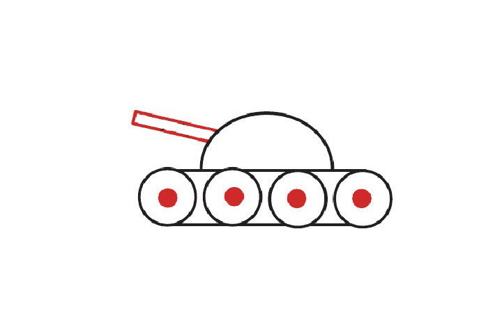 简单的坦克简笔画画法