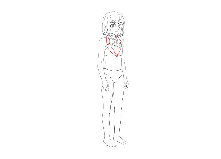怎么画漫画人物-穿校服女孩