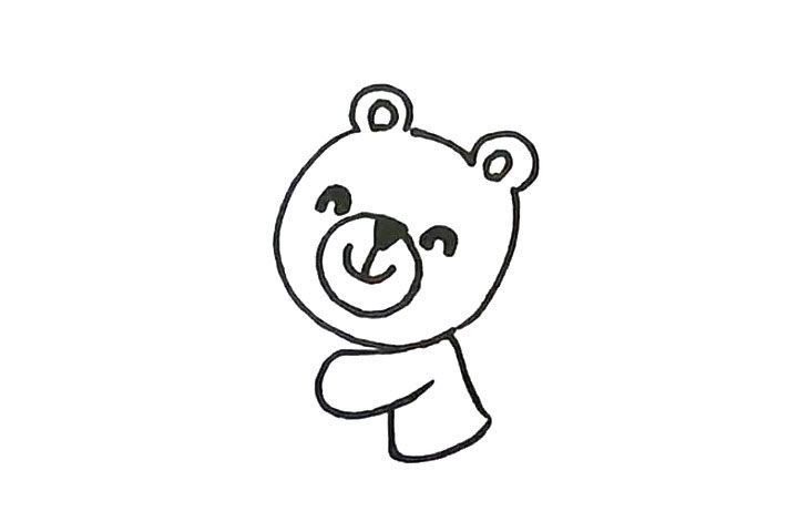 滚雪球的小熊和小兔简笔画步骤详解