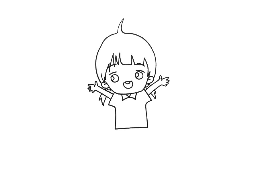 元气少女简笔画画法步骤