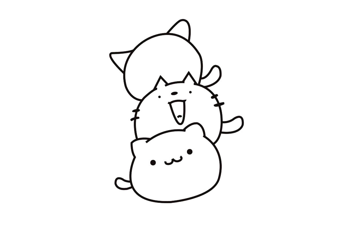 三只小猫简笔画画法教程
