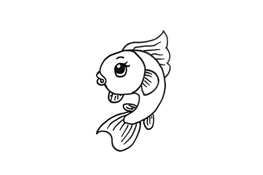 如何画漂亮的小鱼简笔画