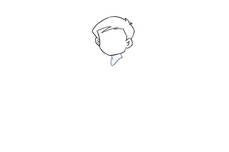 阳光小男孩卡通简笔画
