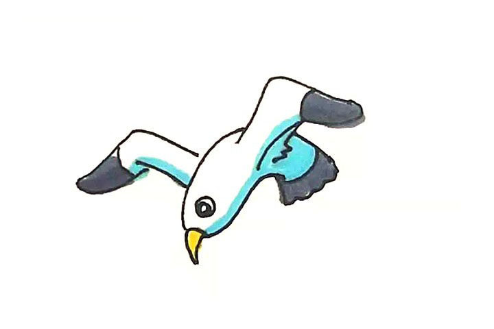 海鸥简笔画画法步骤