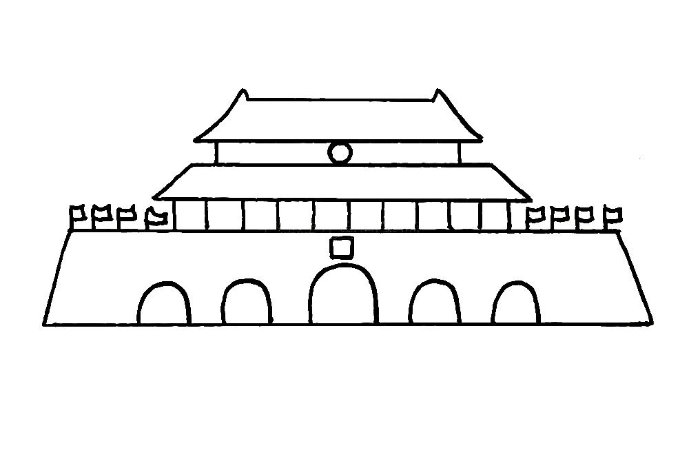 一学就会的天安门简笔画教程
