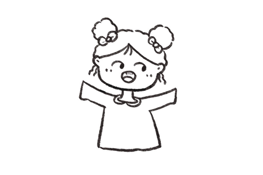 购物小女孩简笔画教程