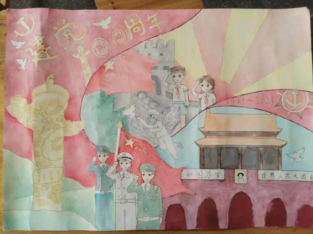 献礼党的生日主题绘画