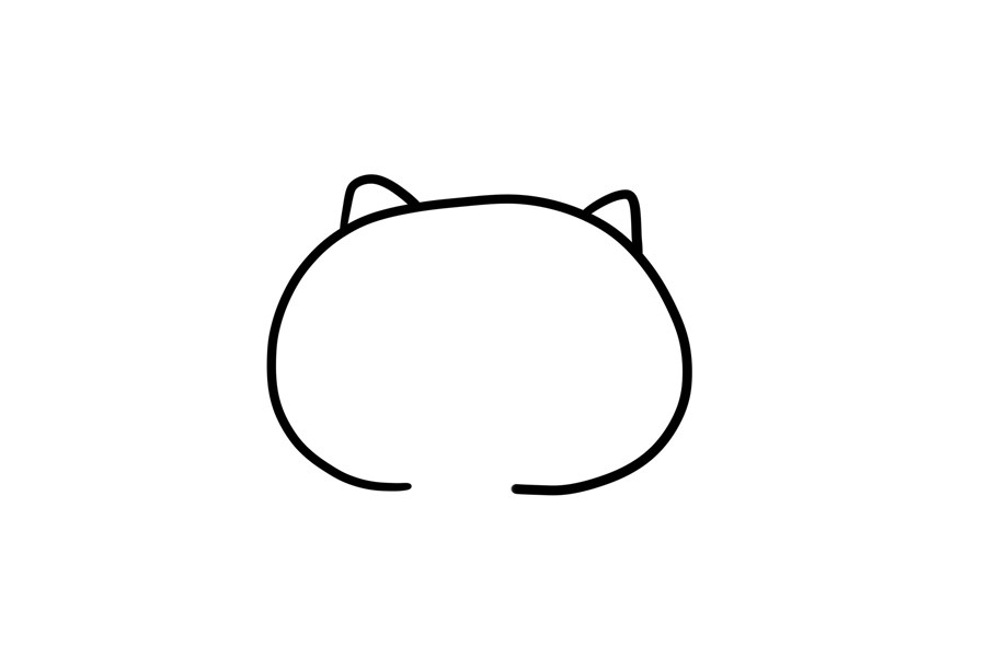 表白的小猫简笔画步骤
