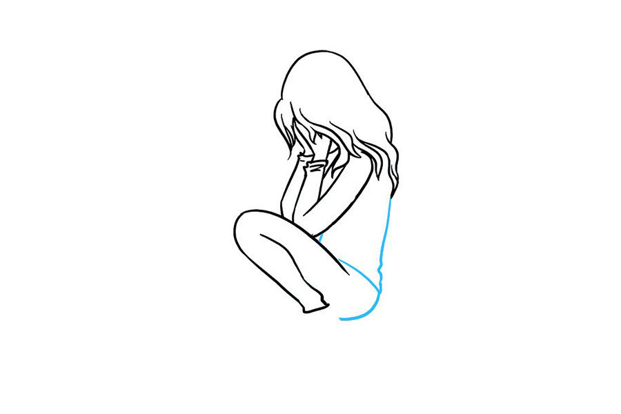 如何画一个伤心哭泣的女孩