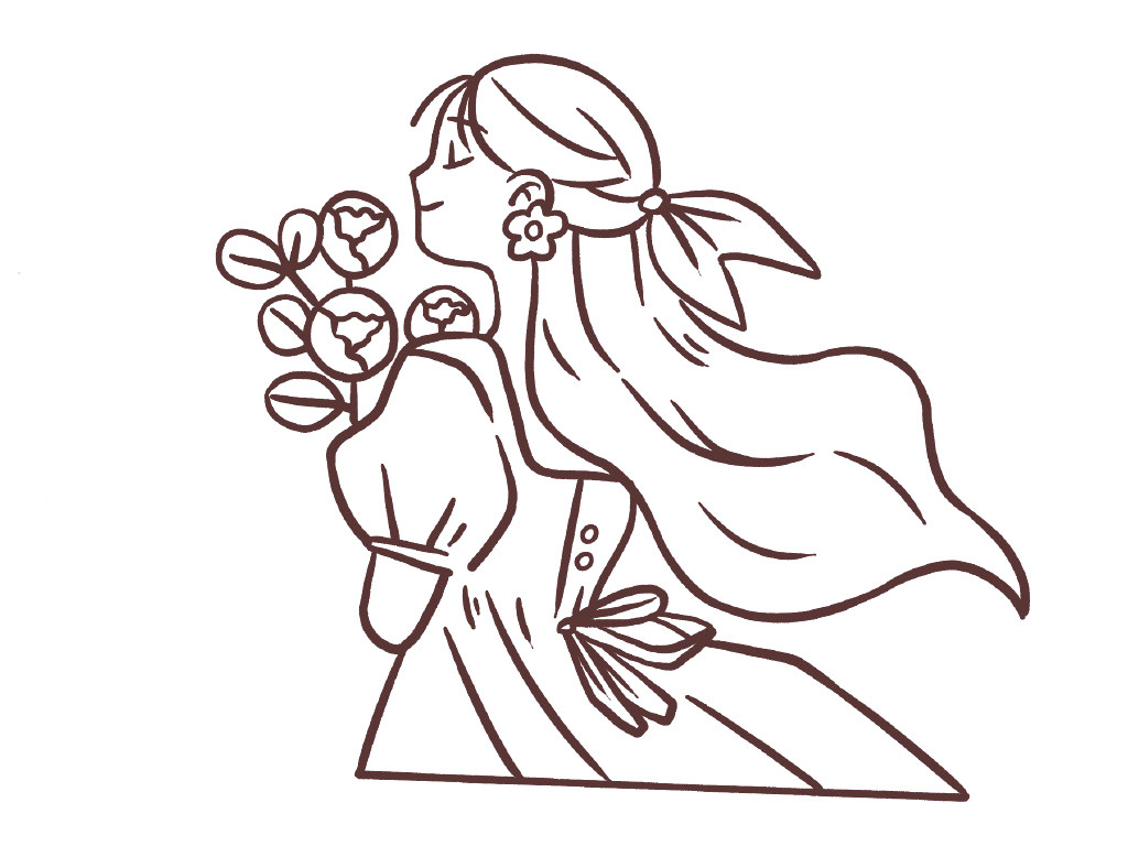 可爱少女头像简笔画