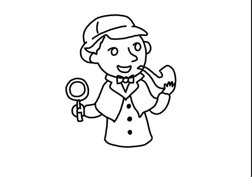 探福尔摩斯简笔画画法教程