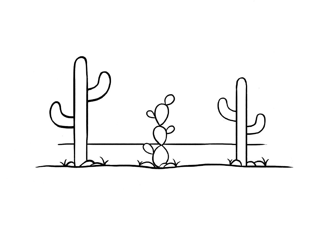沙漠风景简笔画