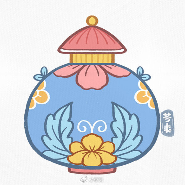 一组漂亮的鼻烟壶简笔画图片