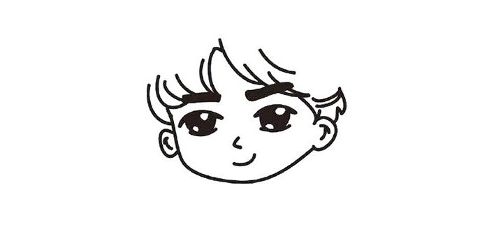 Q版李易峰简笔画画法步骤