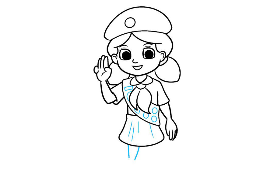 如何画女童子军