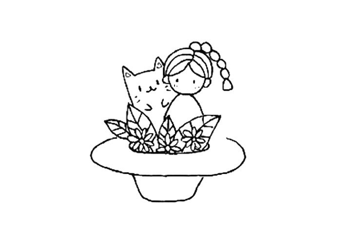 漂亮的草帽景观简笔画教程
