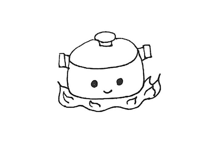 煮锅简笔画画法步骤