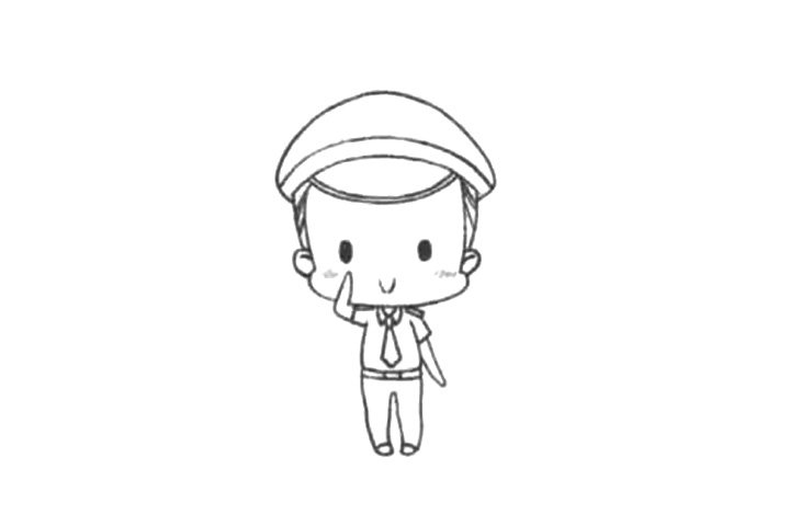 5步画出可爱的人民警察