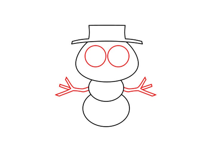 可爱雪人简笔画画法步骤