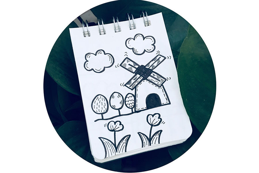 春天风景简笔画图片