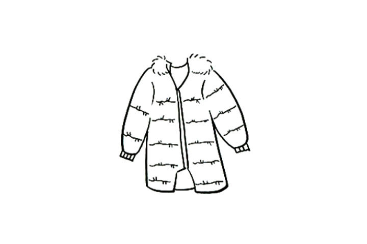 中长款羽绒服怎么画