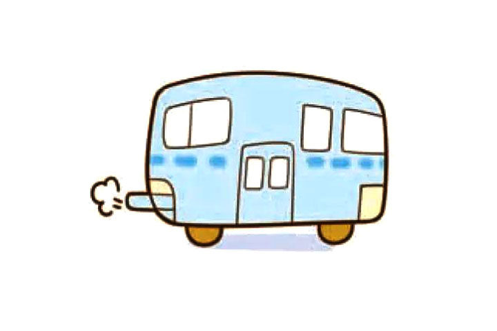 可爱的公共汽车简笔画画法