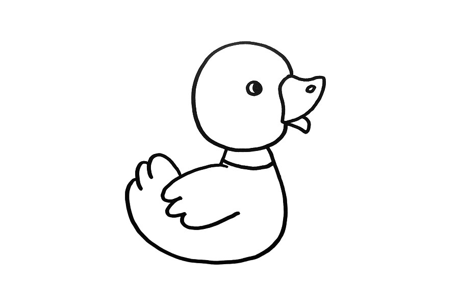简单可爱的小黄鸭子简笔画步骤